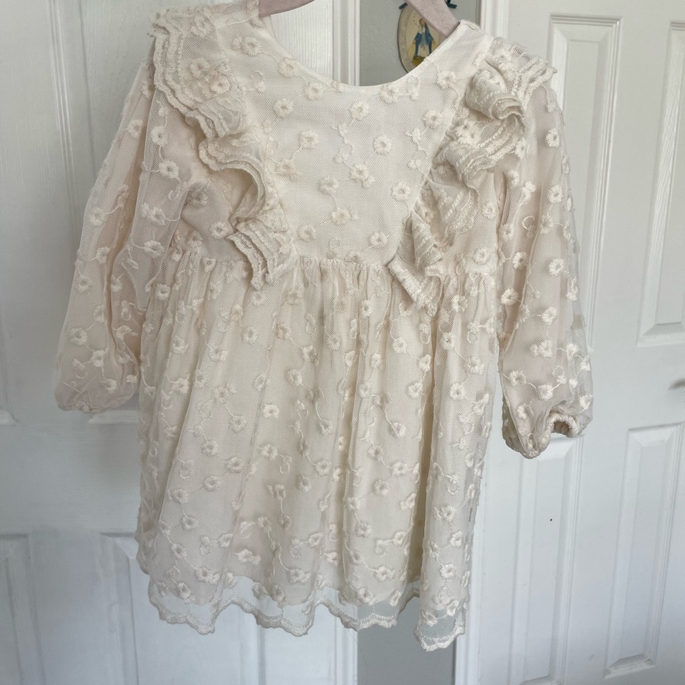 Zara Cream Floral Toddler Dress